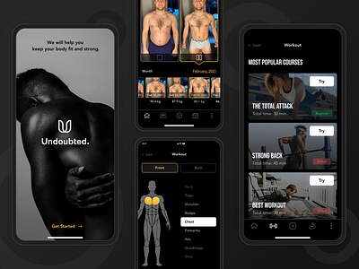 Fitness & Workout App app art body branding concept design fitness illustration logo minimal mobile progress simple style ui uidesign uiux ux workout