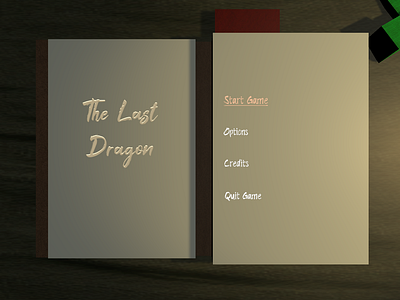 Game Main Menu Book Design | The Last Dragon