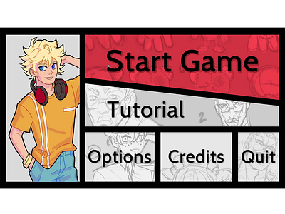 Game Main Menu | Schemes anime game game ui manga ui ui ux ui design unity ux