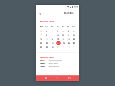 DailyUI #038 #Calendar dailyui app designer