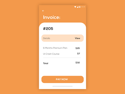 DailyUI #046 #Invoice dailyui app designer