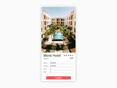 DailyUI #067 #Hotel Booking dailyui app designer