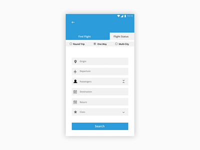 DailyUI #068 #Flight Search dailyui app designer