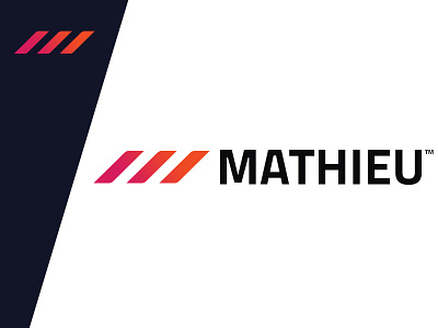Mathieu Logo design french gradient logo m mark monogram motion print