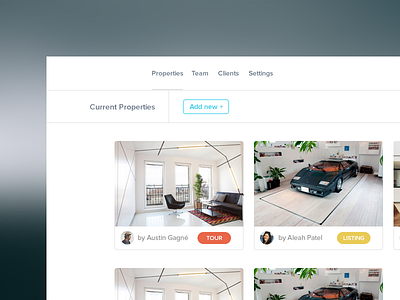 RealCo Dashboard cards dashboard design estate minimal player real realestate web white