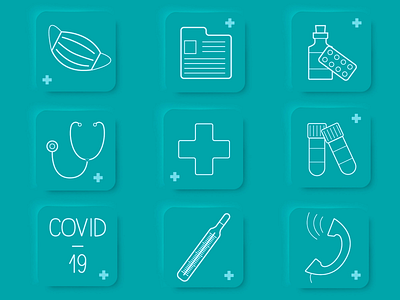 Icon set coronavirus covid doctor hospital icons medical