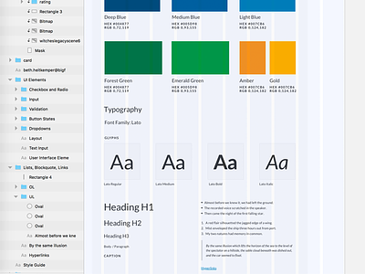 Style Guide sketch style guide typography ui