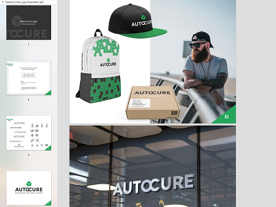 Auto Cure logo and branding presentation brand brand and identity logo logo design mockup presentation