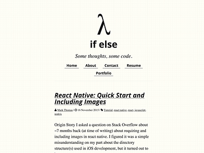 If Else | Some thoughts, some code (https://ifelse.io/) blog clean code developer ghost minimal react resume tufte