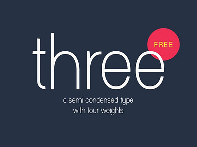 Three - free semi condensed typeface