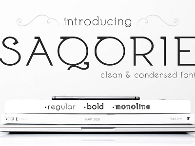 Saqorie - free clean Condensed Typeface