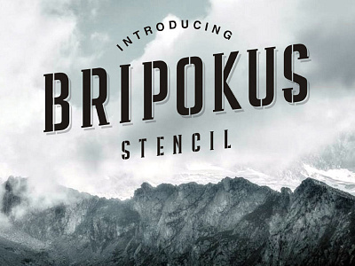 Bripokus - free Condensed Stencil Typeface.