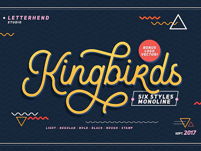 Kingbirds - Free Monoline Script Font apparel branding design font font family free font free fonts freebie freebies typeface typefaces typogaphy typography