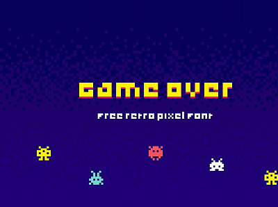 Game Over Free Pixel Font font font family free font free fonts freebie freebies typeface typefaces typogaphy typography