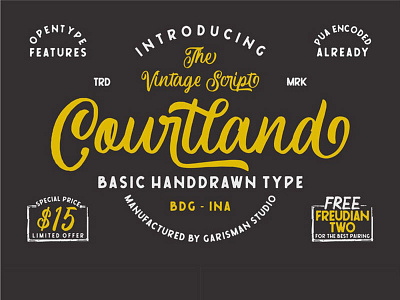 Courtland - free vintage script font font font awesome font design font family fonts free font free fonts freebie freebies poster typeface typography typography design vintage font