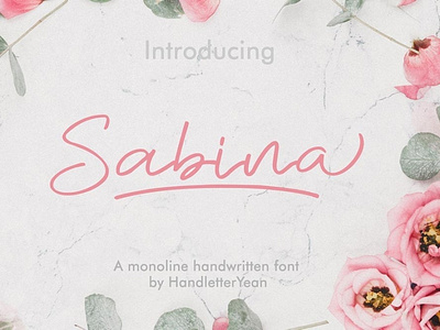 Sabina Handwritten monoline font Free font font design fonts freebie typography