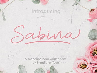 Sabina Handwritten monoline font Free