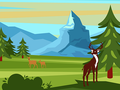 Deers in Nature by Damir Zubović on Dribbble