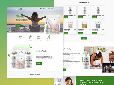 Pharmtect ecommerce design meal plan photoshop supplements ui web design