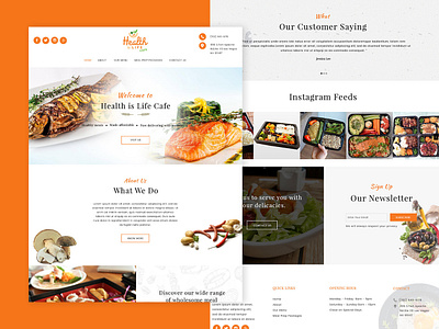 Health Is Life Cafe food photoshop restaurant ui web design