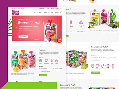 Wana Bana ecommerce design fruits juices photoshop ui web design