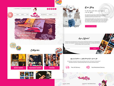 Candywrap clothes ecommerce design photoshop tshirts ui web design