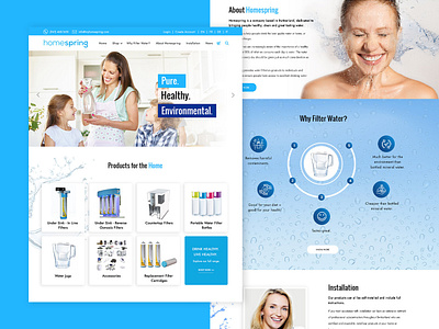 Home Spring ecommerce design photoshop ui water supply web design