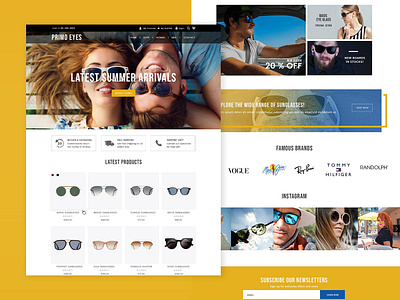 Primo Eyes ecommerce design photoshop sunglasses ui web design