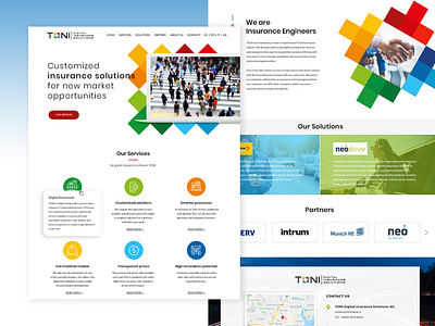 Toni insurance photoshop ui web design