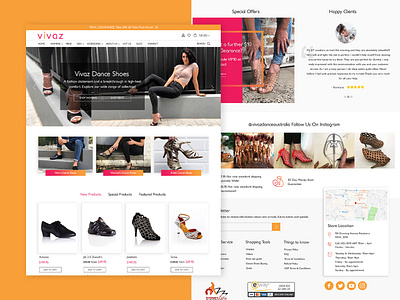 Vivaz dance ecommerce design footwear heels photoshop ui web design