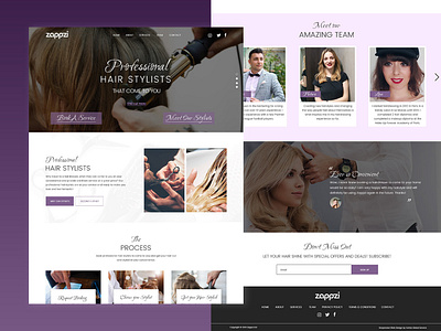 Zaapzi hair salon hairdresser hairstyle photoshop ui web design