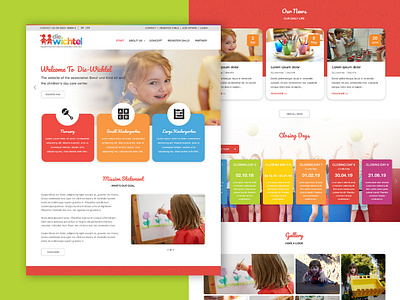 Kita children day care education photoshop ui web design