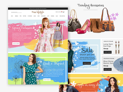 Miss Fit bags dresses ecommerce fashion lifestyle photoshop ui web design