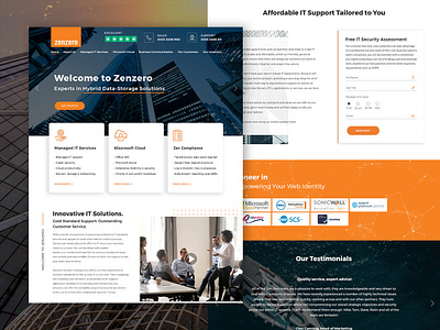 Zenzero cloud computing corporate it solutions photoshop ui web design