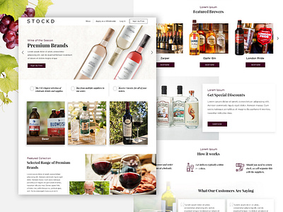 Stocked brewery ecommerce design photoshop ui vine vineyard web design