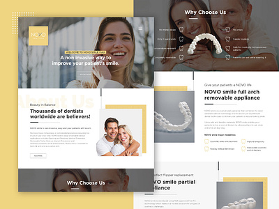 Novo Dental dentist photoshop teeth appliance ui web design