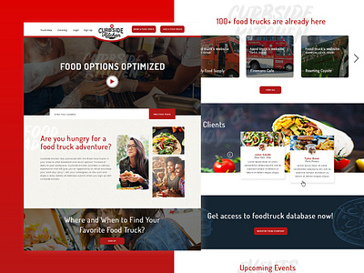 Curbside food foodtruck photoshop ui web design