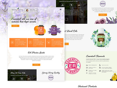 Young Living essential oil green tea lavender orange photoshop tea tree ui web design