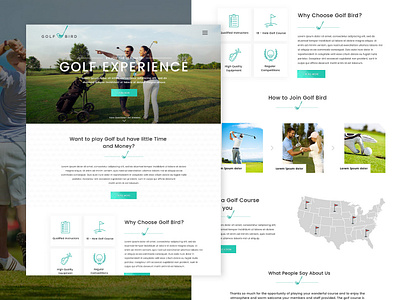 Golf Bird golf club golfing photoshop ui web design