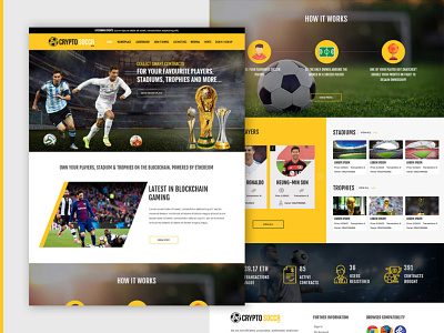 Crypto Soccer cryptocurrency football football club football players photoshop ui web design