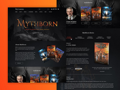 Mythbornmedia audiobooks book series photoshop ui web design