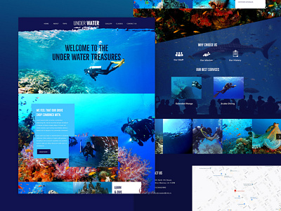 underwater photoshop scuba diving ui underwater water web design