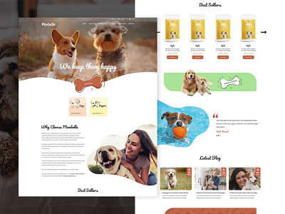 Monbelle dog ecommerce design food health love for animal photoshop puppy supplements ui web design