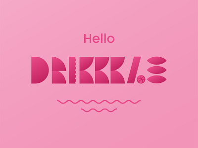 Hello Dribbble design gradient hello pink typogaphy vector