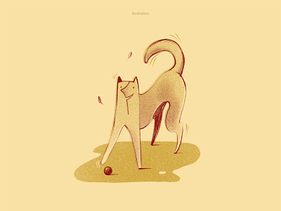 Doggie illustration autumn dog happy illustration leafs procreate yellows