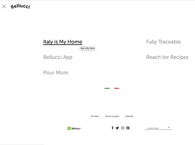 Menu - Bellucci EVOO uxdesign web development