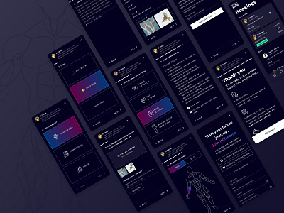 New booking flow for INKsearch brand design mobile ui ux