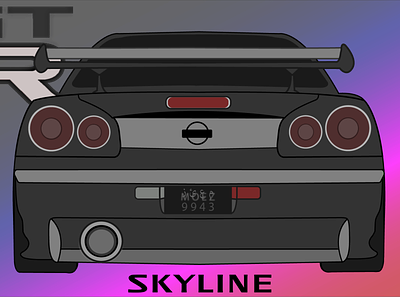 Nissan Skyline GTR r34 dribble godzilla gtr gtr r34 illustrator jdm moez mustafa nismo nissan nissan gtr paul walker photoshop r34 skyline