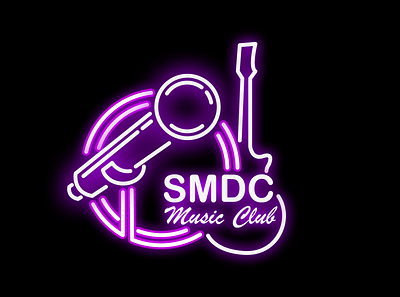 Music Club Logo Neon style dribble now illustration art king edaward logo design logo designs logo mark logotype music club neon art quarentine today on dribble