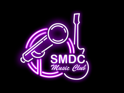 Music Club Logo Neon style